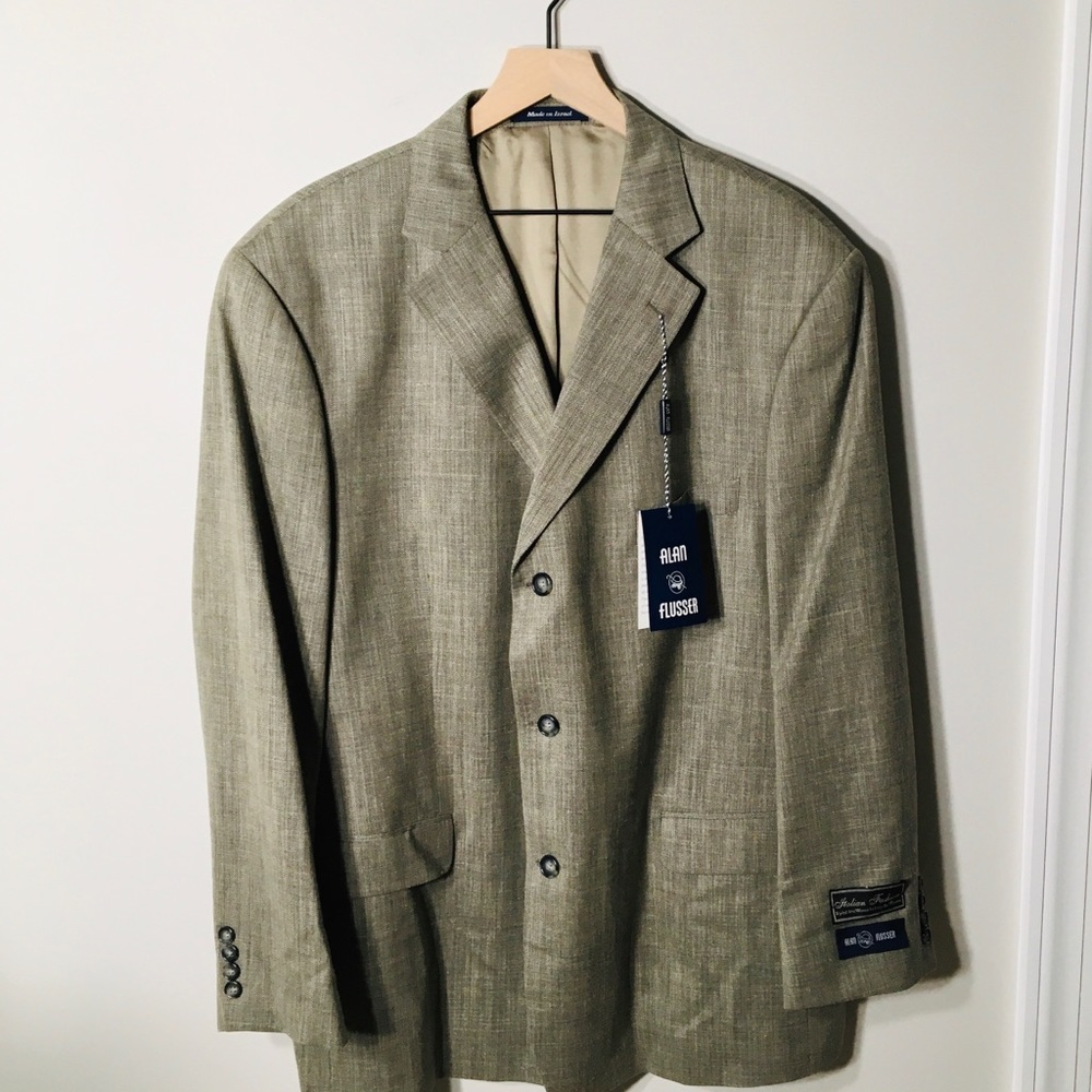NWT Alan Flusser Wool -Linen Blend Suit Coat